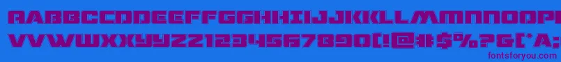 dronetrackeracad-Schriftart – Violette Schriften auf blauem Hintergrund