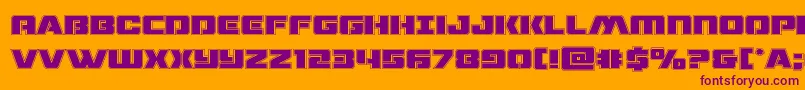 dronetrackeracad-Schriftart – Violette Schriften auf orangefarbenem Hintergrund