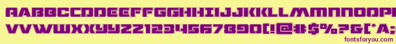 dronetrackeracad-Schriftart – Violette Schriften auf gelbem Hintergrund