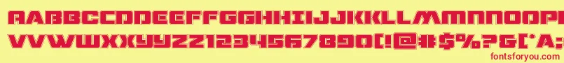 dronetrackeracad-fontti – punaiset fontit keltaisella taustalla