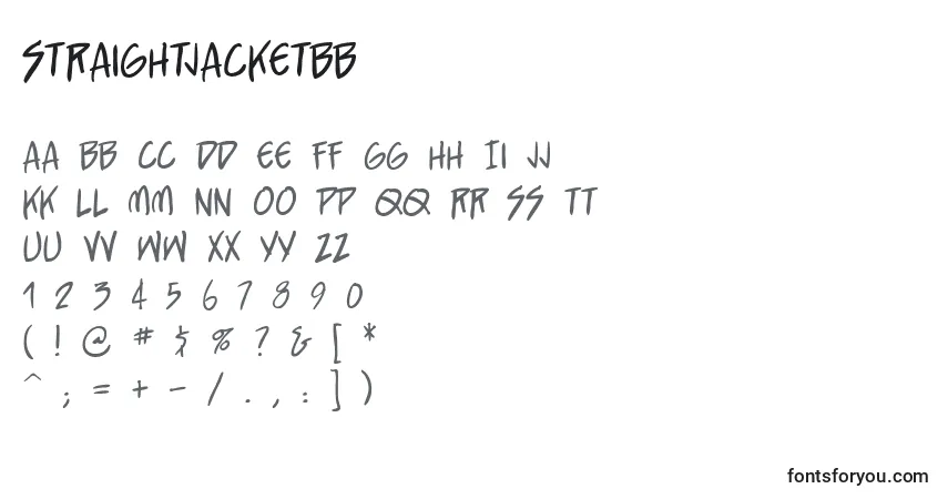 A fonte StraightjacketBb – alfabeto, números, caracteres especiais