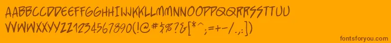 StraightjacketBb-Schriftart – Braune Schriften auf orangefarbenem Hintergrund