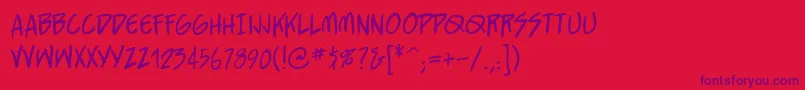 StraightjacketBb Font – Purple Fonts on Red Background