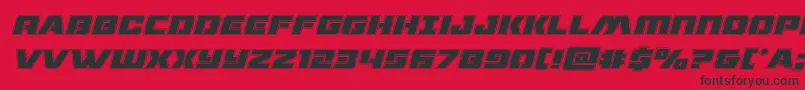 フォントdronetrackeracadital – 赤い背景に黒い文字
