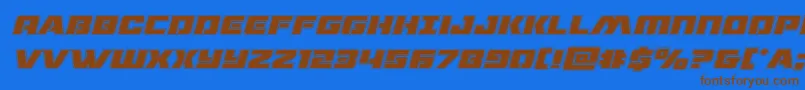 dronetrackeracadital Font – Brown Fonts on Blue Background