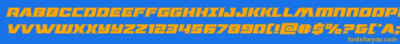 Шрифт dronetrackeracadital – оранжевые шрифты на синем фоне