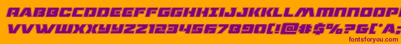 dronetrackeracadital-Schriftart – Violette Schriften auf orangefarbenem Hintergrund