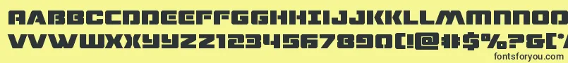 dronetrackerbold-Schriftart – Schwarze Schriften auf gelbem Hintergrund