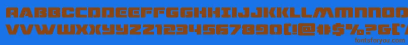 dronetrackerbold Font – Brown Fonts on Blue Background