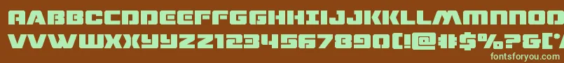 dronetrackerbold-fontti – vihreät fontit ruskealla taustalla