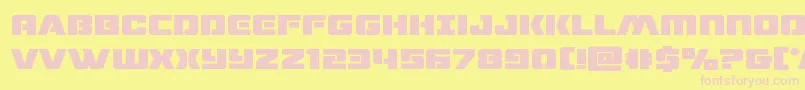 dronetrackerbold-fontti – vaaleanpunaiset fontit keltaisella taustalla