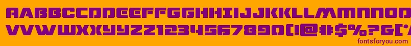 dronetrackerbold Font – Purple Fonts on Orange Background