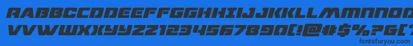 dronetrackerboldital Font – Black Fonts on Blue Background