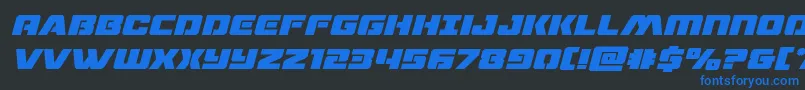 dronetrackerboldital Font – Blue Fonts on Black Background