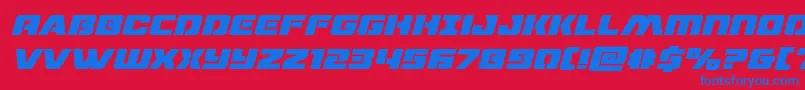 dronetrackerboldital Font – Blue Fonts on Red Background