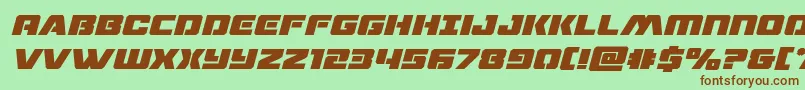 Шрифт dronetrackerboldital – коричневые шрифты на зелёном фоне