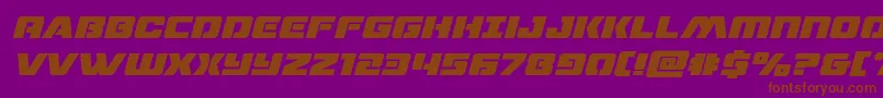 フォントdronetrackerboldital – 紫色の背景に茶色のフォント
