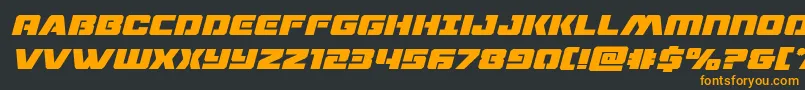 dronetrackerboldital Font – Orange Fonts on Black Background