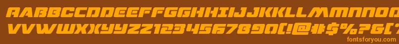 dronetrackerboldital Font – Orange Fonts on Brown Background