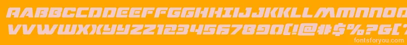 dronetrackerboldital-fontti – vaaleanpunaiset fontit oranssilla taustalla