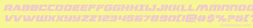 dronetrackerboldital Font – Pink Fonts on Yellow Background