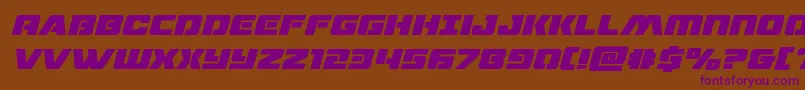 dronetrackerboldital Font – Purple Fonts on Brown Background