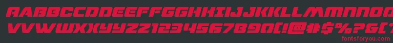 dronetrackerboldital Font – Red Fonts on Black Background