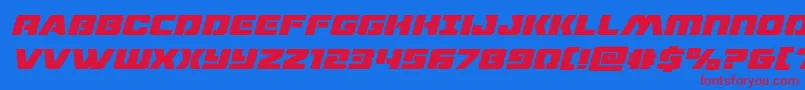 dronetrackerboldital Font – Red Fonts on Blue Background