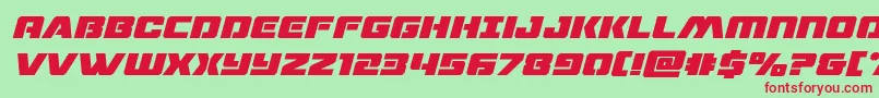 dronetrackerboldital Font – Red Fonts on Green Background