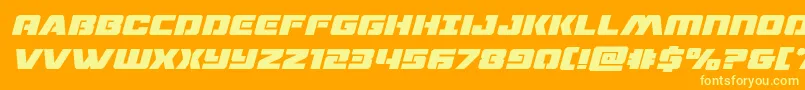 dronetrackerboldital Font – Yellow Fonts on Orange Background