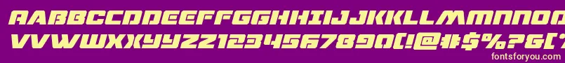 dronetrackerboldital Font – Yellow Fonts on Purple Background