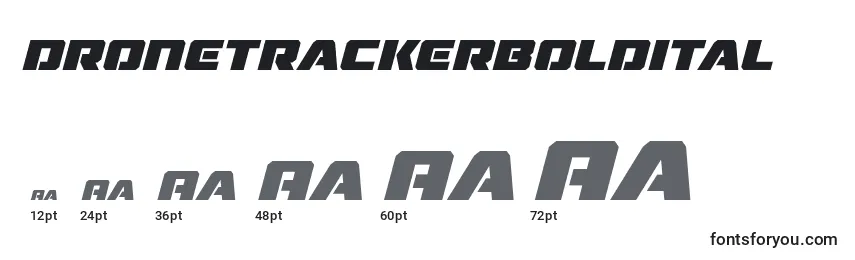 Dronetrackerboldital (125522) Font Sizes