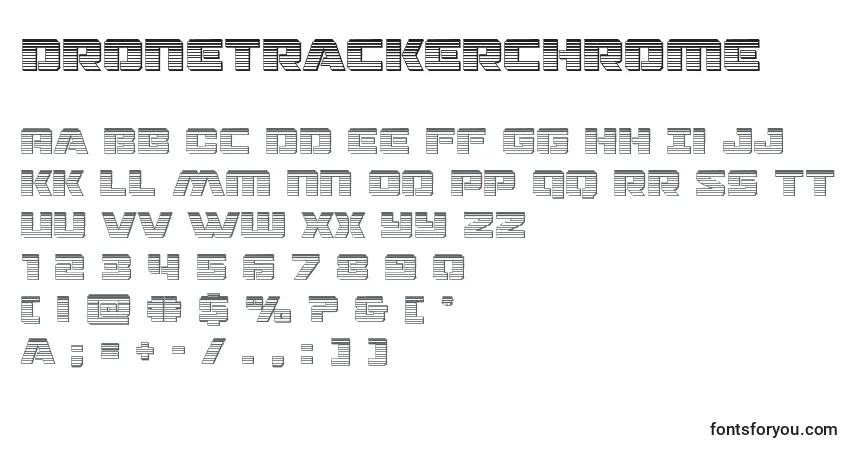 A fonte Dronetrackerchrome (125523) – alfabeto, números, caracteres especiais