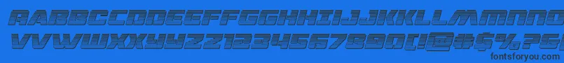 dronetrackerchromeital Font – Black Fonts on Blue Background