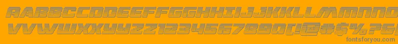 dronetrackerchromeital Font – Gray Fonts on Orange Background