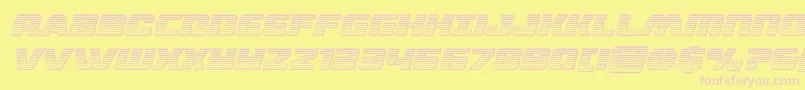 dronetrackerchromeital Font – Pink Fonts on Yellow Background