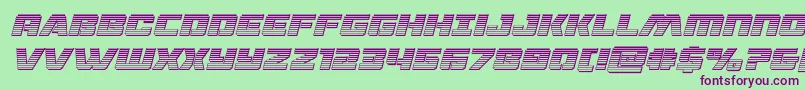 dronetrackerchromeital Font – Purple Fonts on Green Background