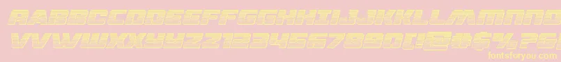 dronetrackerchromeital Font – Yellow Fonts on Pink Background