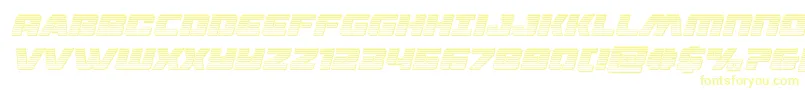 dronetrackerchromeital Font – Yellow Fonts on White Background