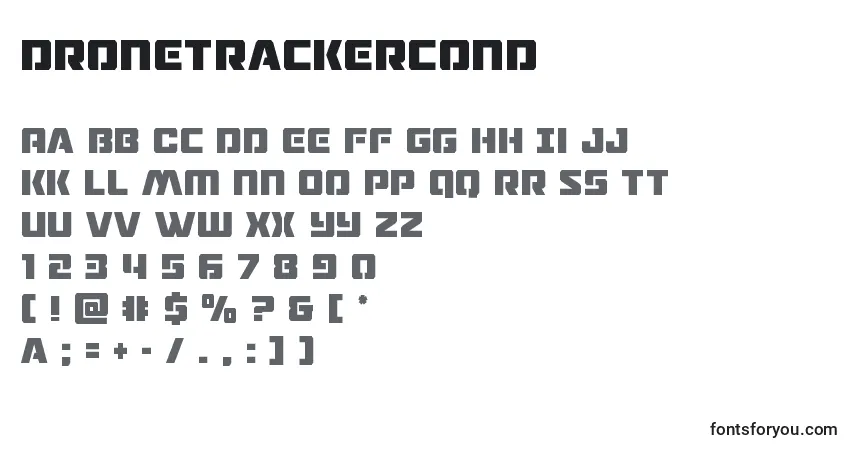 A fonte Dronetrackercond (125525) – alfabeto, números, caracteres especiais