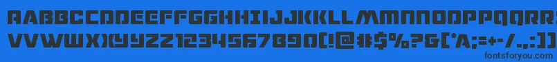 dronetrackercond Font – Black Fonts on Blue Background