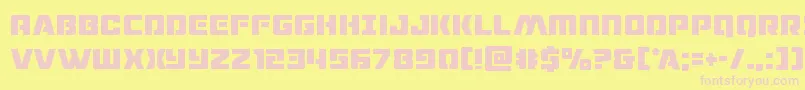 フォントdronetrackercond – ピンクのフォント、黄色の背景