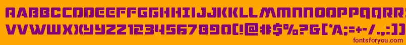 dronetrackercond-Schriftart – Violette Schriften auf orangefarbenem Hintergrund