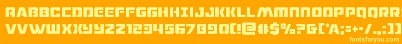 dronetrackercond Font – Yellow Fonts on Orange Background