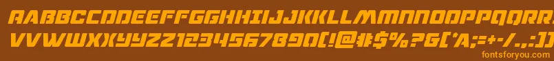 dronetrackercondital Font – Orange Fonts on Brown Background