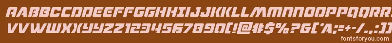 dronetrackercondital-Schriftart – Rosa Schriften auf braunem Hintergrund