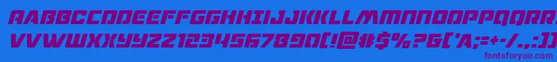 dronetrackercondital Font – Purple Fonts on Blue Background