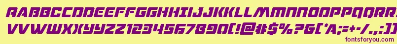 dronetrackercondital Font – Purple Fonts on Yellow Background