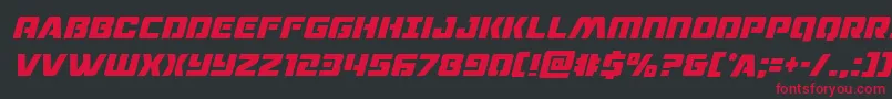 dronetrackercondital Font – Red Fonts on Black Background