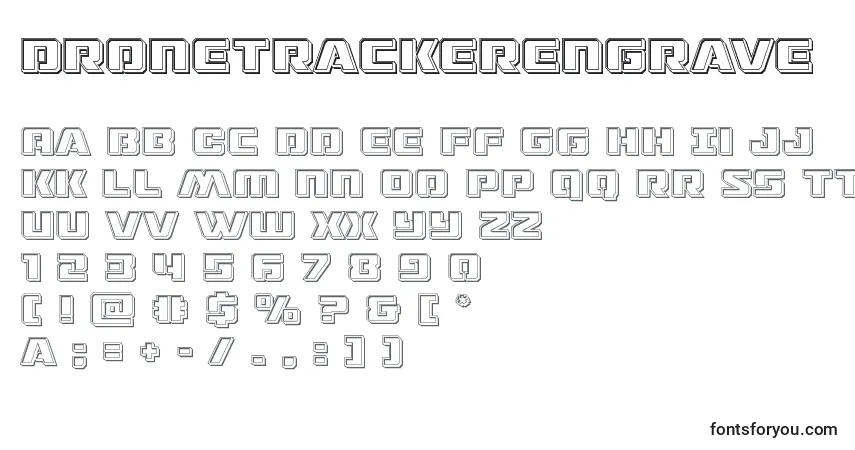 Schriftart Dronetrackerengrave (125527) – Alphabet, Zahlen, spezielle Symbole
